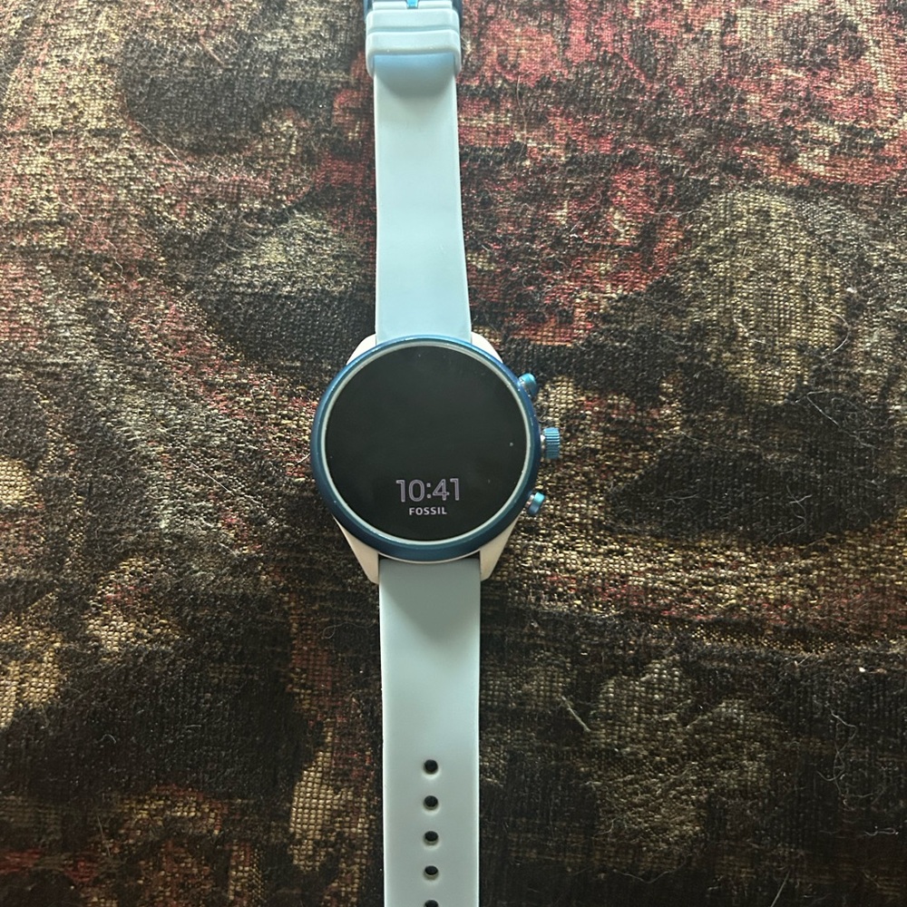 Fossil White and Blue Smartwatch